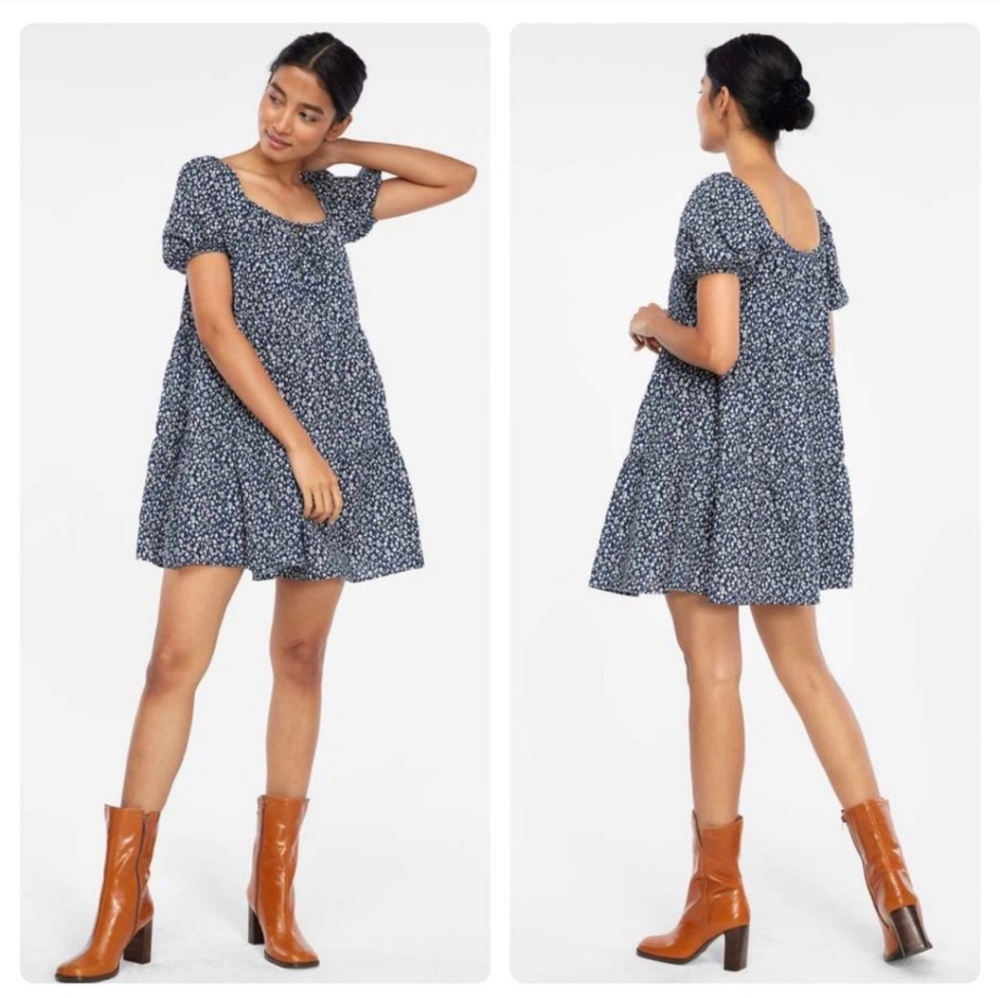 LACAUSA Blue Mushroom Mini Dress